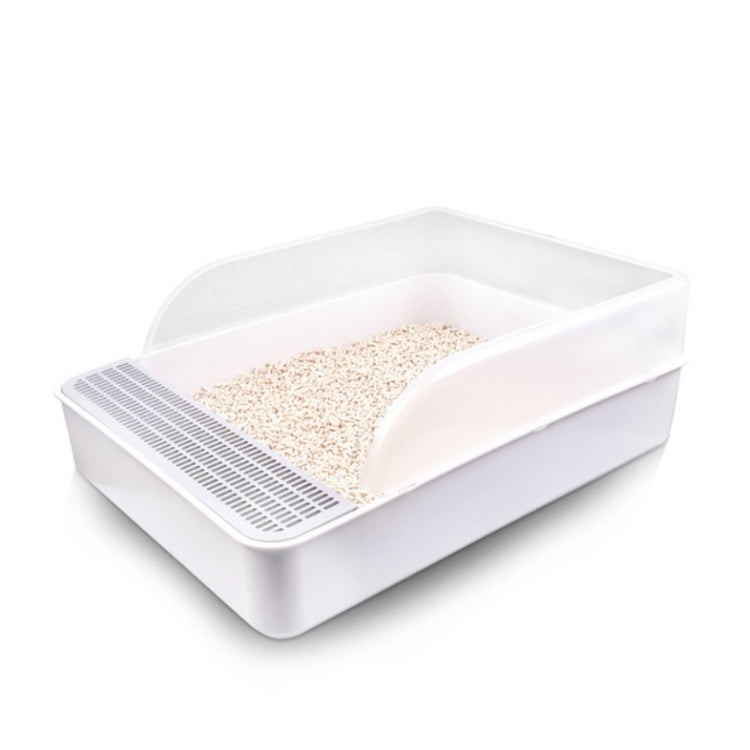 Cat Litter Box Semi-closed Square Feces Basin Pet Toilet, Small, Large, Large Pink, Large Gray