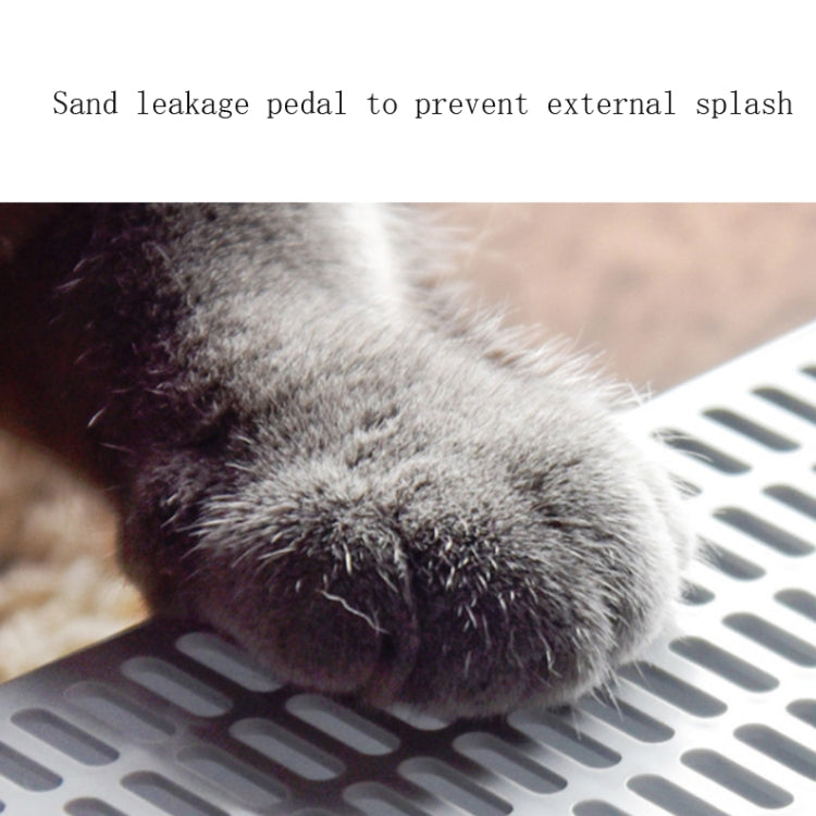 Cat Litter Box Semi-closed Square Feces Basin Pet Toilet, Small, Large, Large Pink, Large Gray