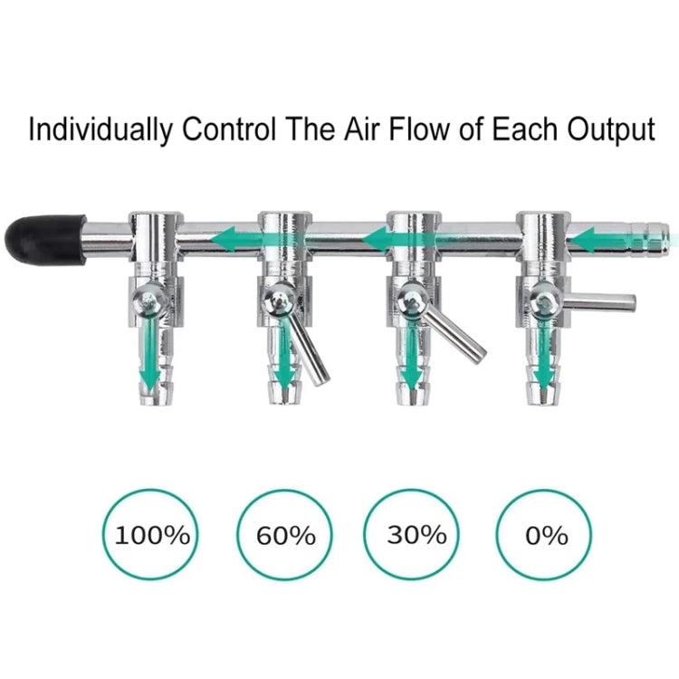 Fish Tank Oxygen Pipe Stainless Steel Distributor Oxygen Regulating Valve, One Head, Two Heads, Three Heads, Four Heads, Five Heads, Six Heads, Eight Heads, Ten Heads