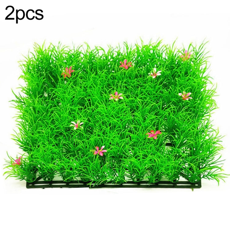 2 PCS Simulation Lawn Shopping Mall Indoor And Outdoor Fish Tank Turtle Tank Green Plant Decoration, Size: 25x25x3.5cm, 81 Mesh Pine, Snapdragon Lawn