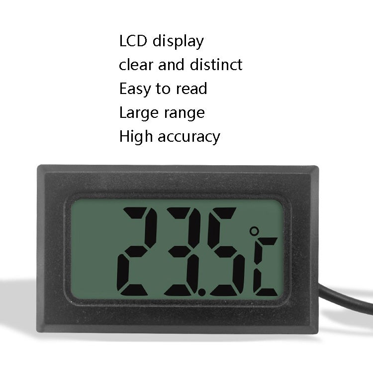 Fish Tank Digital Thermometer Waterproof Probe Electronic Measuring Thermometer, Line Length: 5m (Black), 1m (Black), 1m (White), 2m (Black), 2m (White), 5m (Black)
