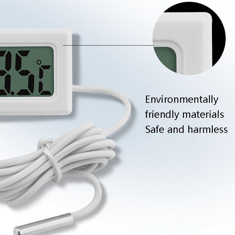 Fish Tank Digital Thermometer Waterproof Probe Electronic Measuring Thermometer, Line Length: 5m (Black), 1m (Black), 1m (White), 2m (Black), 2m (White), 5m (Black)