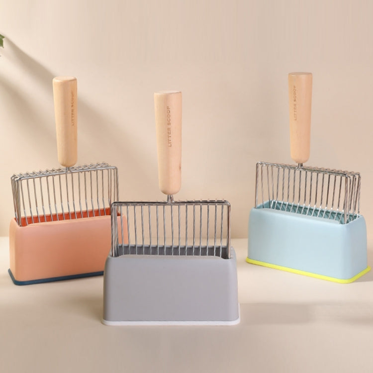 Metal Wooden Handle Cat Litter Remove Pet Cleaning Tool, Specification, Cat Litter Shovel, Base (Random Color Delivery)