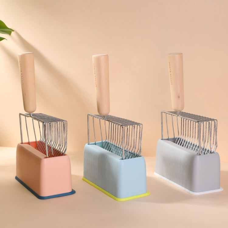Metal Wooden Handle Cat Litter Remove Pet Cleaning Tool, Specification, Cat Litter Shovel, Base (Random Color Delivery)