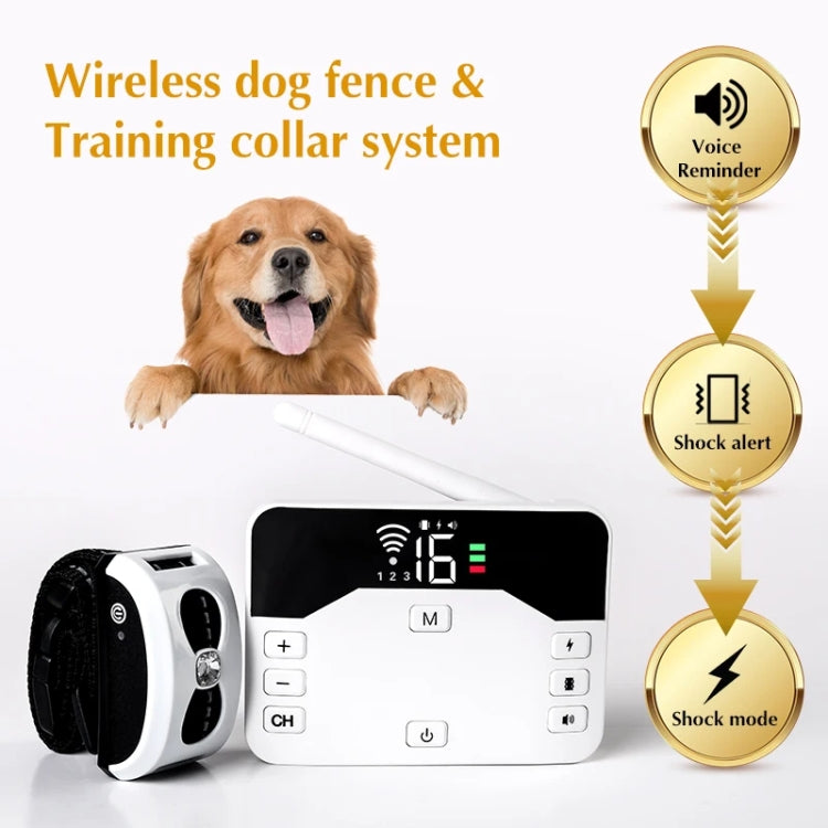Pet Electronic Fence Wireless Stop Barker Outdoor Dog Collar Remote Control Dog Trainer, 1 Drag 1, 1 Drag 2, 1 Drag 3