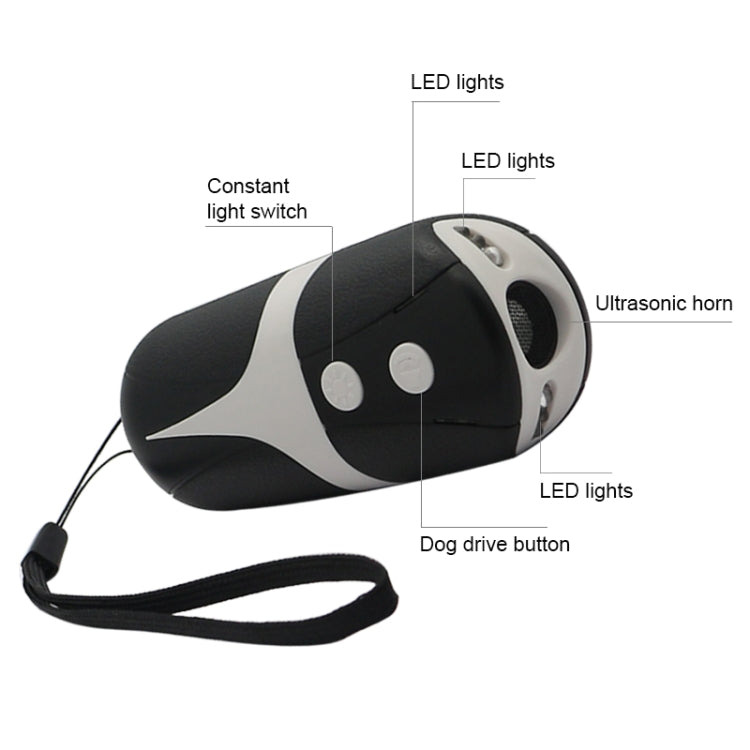 RC-534 Handheld Portable Ultrasonic Dog Repeller with LED Lights