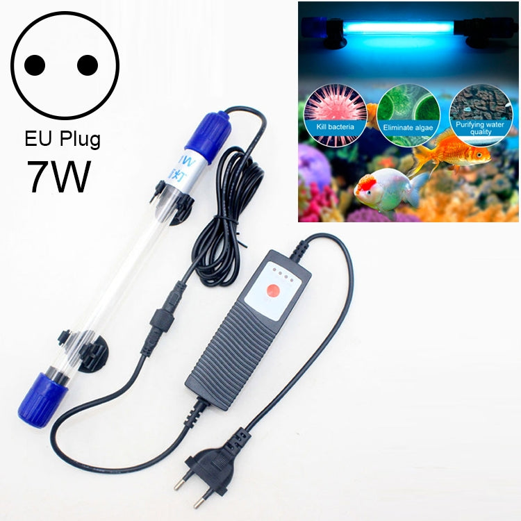 220V 7W UV Ultraviolet Algae Disinfection Fish Tank Lamp, Regular Payment, EU Plug