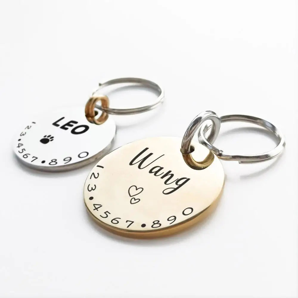 Custom Engraved Pet ID Tags for Cats & Dogs - Personalized Collar Accessories