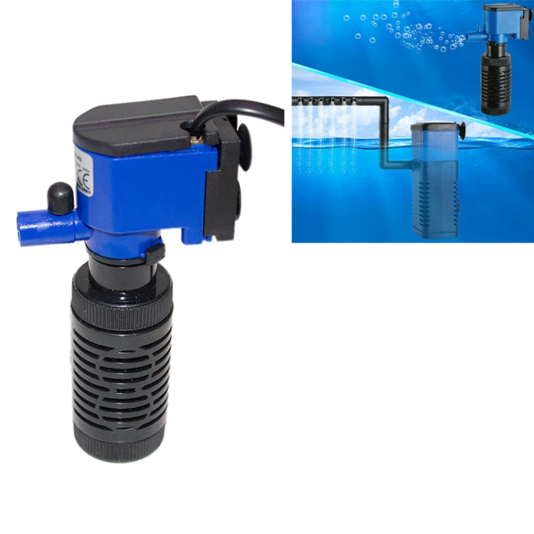 ZY-M2 4W 400L/H Multi-function Submersible Aquarium Water Pump Circulation Pump Fish Tank Internal Air Filter, EU Plug