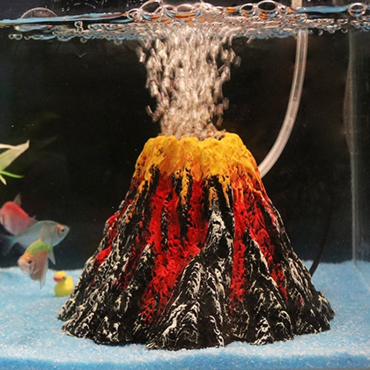 Artificial Tree Plant Grass Fish Tank Decoration Volcano Rock Landscape, Creative Rockery Resin Ornaments Aquarium Air Pump, Size: S, 8.5*5.5*2.0 cm, Size: S, 8.5*5.5*2.0 cm