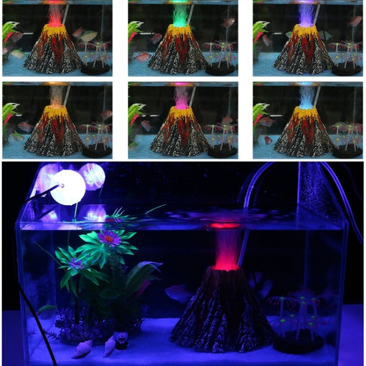 Artificial Tree Plant Grass Fish Tank Decoration Volcano Rock Landscape, Creative Rockery Resin Ornaments Aquarium Air Pump, Size: S, 8.5*5.5*2.0 cm