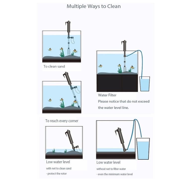 Electric Multi-functional Length Adjustable Fish Tank Cleaning Water Filter