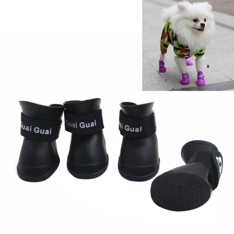 Lovely Pet Dog Shoes Puppy Candy Color Rubber Boots Waterproof Rain Shoes, S, Size:  4.3 x 3.3cm