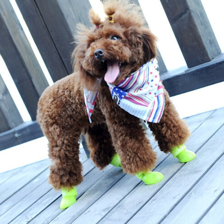 Lovely Pet Dog Shoes Puppy Candy Color Rubber Boots Waterproof Rain Shoes, S, Size:  4.3 x 3.3cm