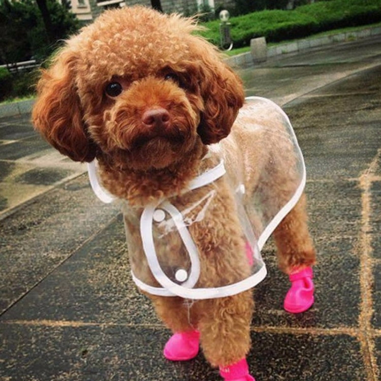 Lovely Pet Dog Shoes Puppy Candy Color Rubber Boots Waterproof Rain Shoes, S, Size:  4.3 x 3.3cm