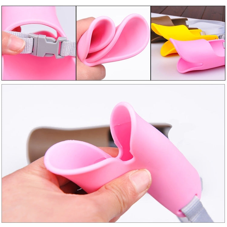 Cute Duck Mouth Shape Silicone Muzzle for Pet Dog, Size: M, M  Coffee, M  Pink, M  Yellow