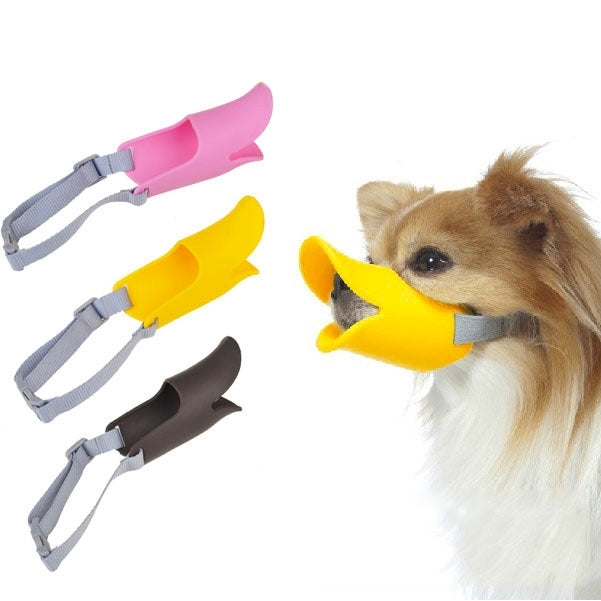 Cute Duck Mouth Shape Silicone Muzzle for Pet Dog, Size: M