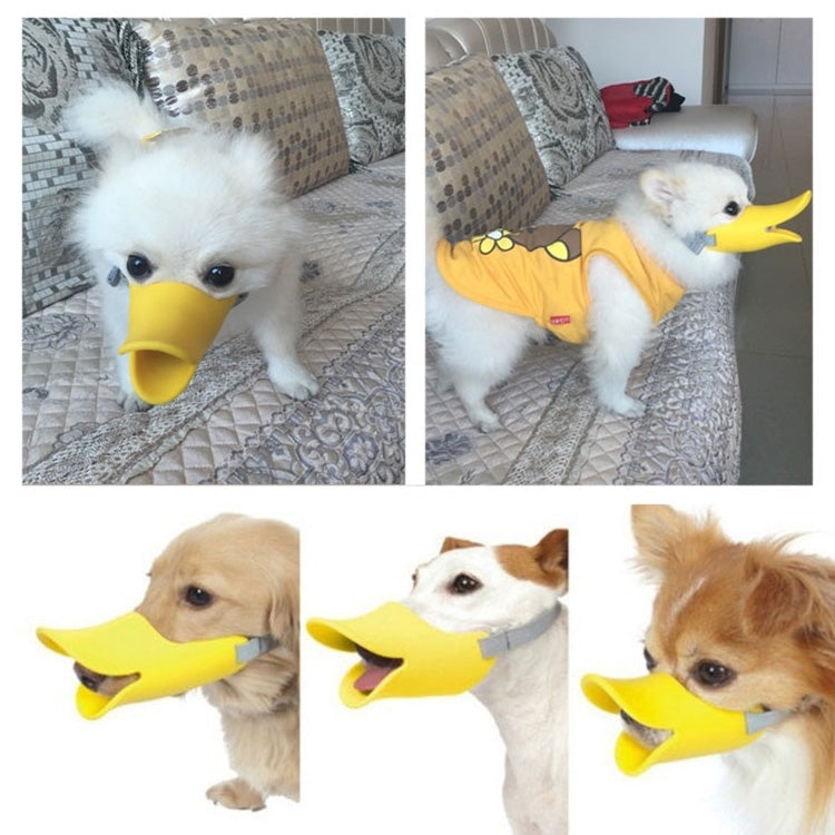 Cute Duck Mouth Shape Silicone Muzzle for Pet Dog, Size: M