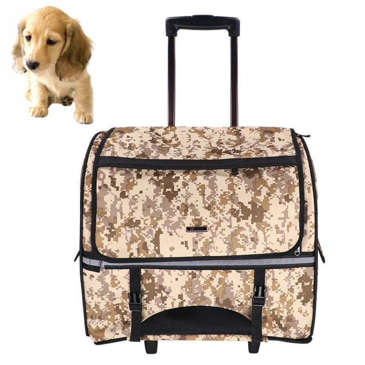 DODOPET Multi-function Outdoor Portable Two Wheels Cat Dog Pet Carrier Bag Knapsack Draw Bar Box