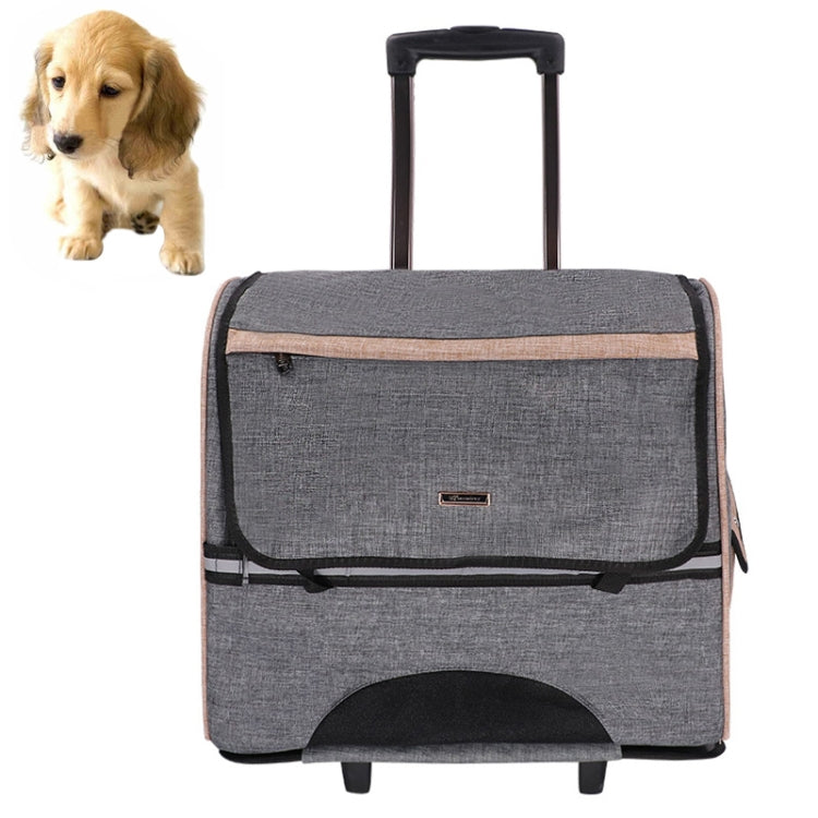 DODOPET Multi-function Outdoor Portable Two Wheels Cat Dog Pet Carrier Bag Knapsack Draw Bar Box