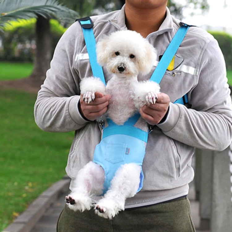 Pet Chest Backpack / Soft Leather Trouser Style Bag / Portable Pet Backpack for Dog and Other Pets Medium , Size:28*20cm, Size: M  Pink, Size: M  Beige, Size: M Blue