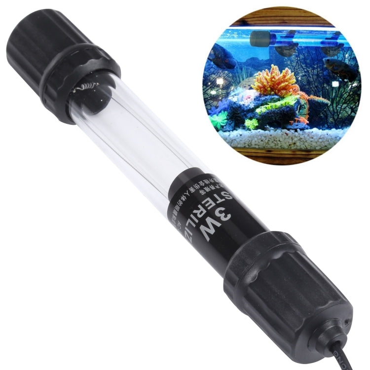 UV-003 3W Ultraviolet Germicidal Lamp Disinfection Light for Aquarium, EU Plug