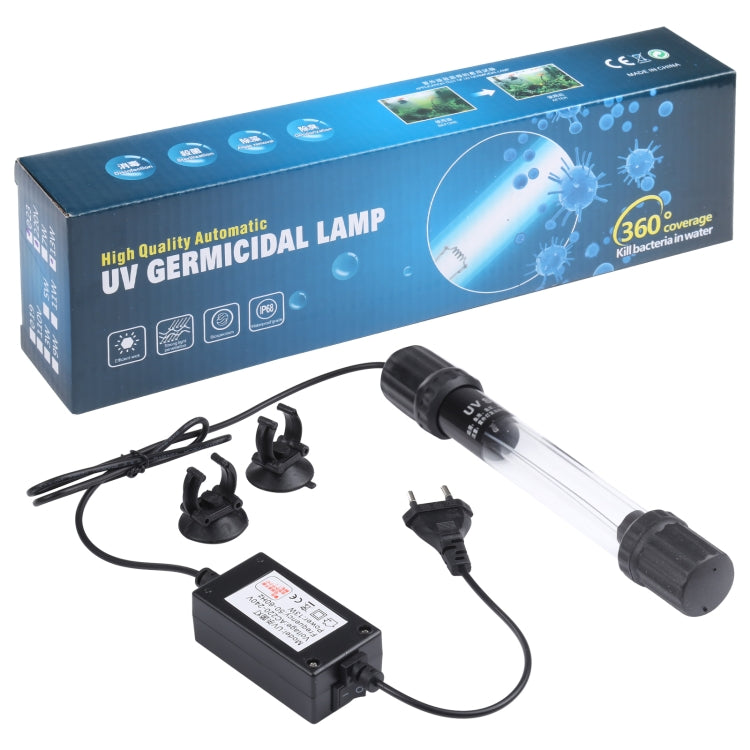 UV-007 7W Ultraviolet Germicidal Lamp Disinfection Light for Aquarium, EU Plug