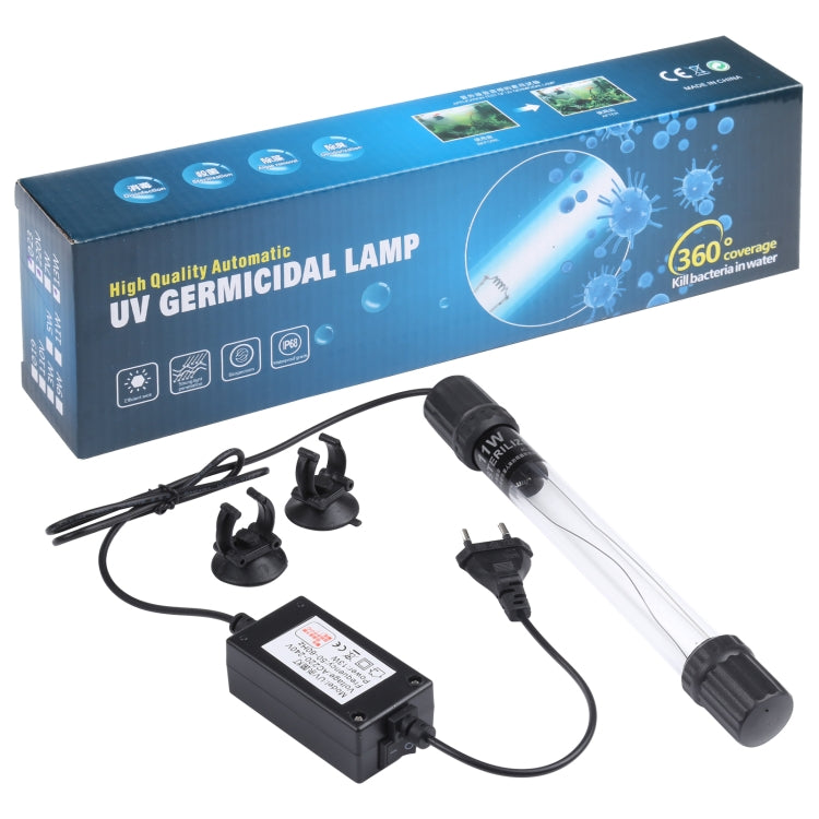 UV-011 11W Ultraviolet Germicidal Lamp Disinfection Light for Aquarium, EU Plug