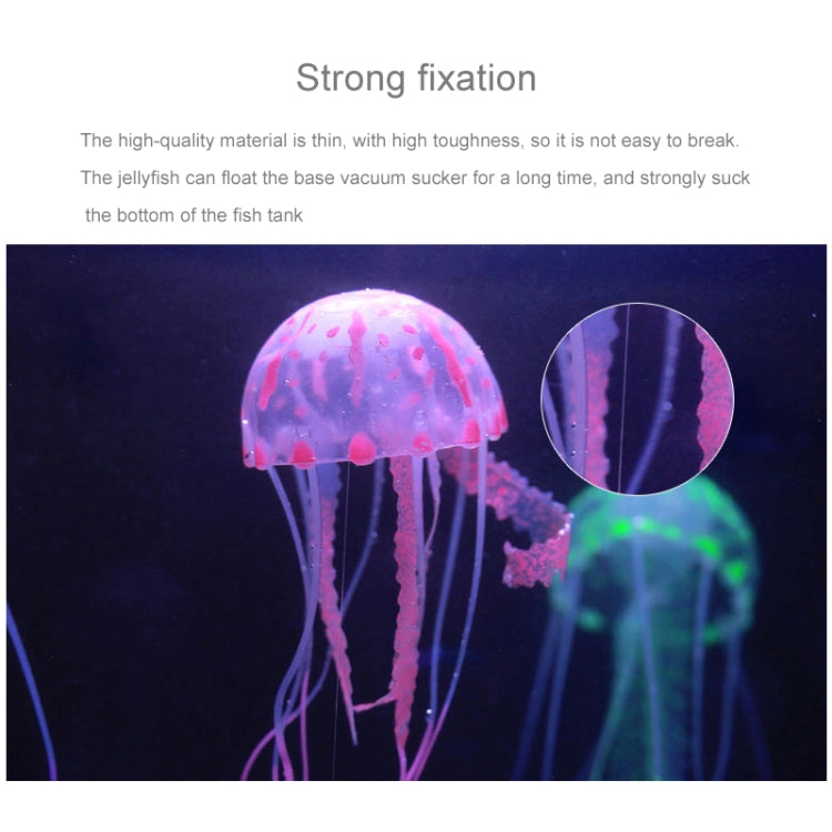 Aquarium Articles Decoration Silicone Simulation Fluorescent Sucker Jellyfish, Size: 3.5*11cm