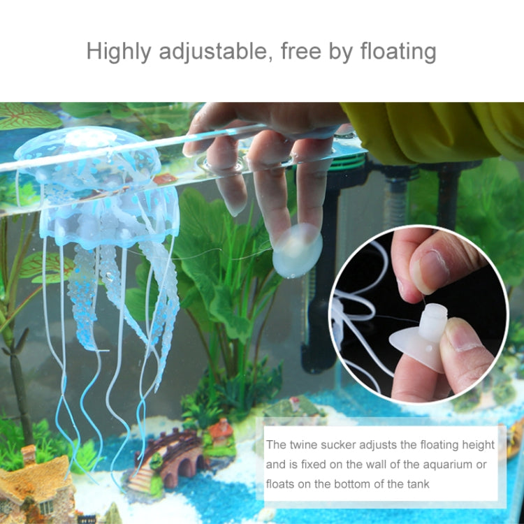 Aquarium Articles Decoration Silicone Simulation Fluorescent Sucker Jellyfish, Size: 3.5*11cm