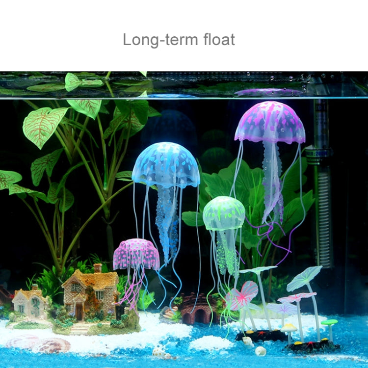 Aquarium Articles Decoration Silicone Simulation Fluorescent Sucker Jellyfish, Size: 3.5*11cm