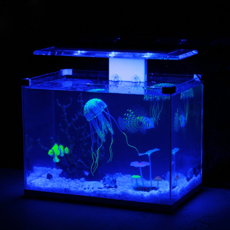 Aquarium Articles Decoration Silicone Simulation Fluorescent Sucker Jellyfish, Size: 3.5*11cm