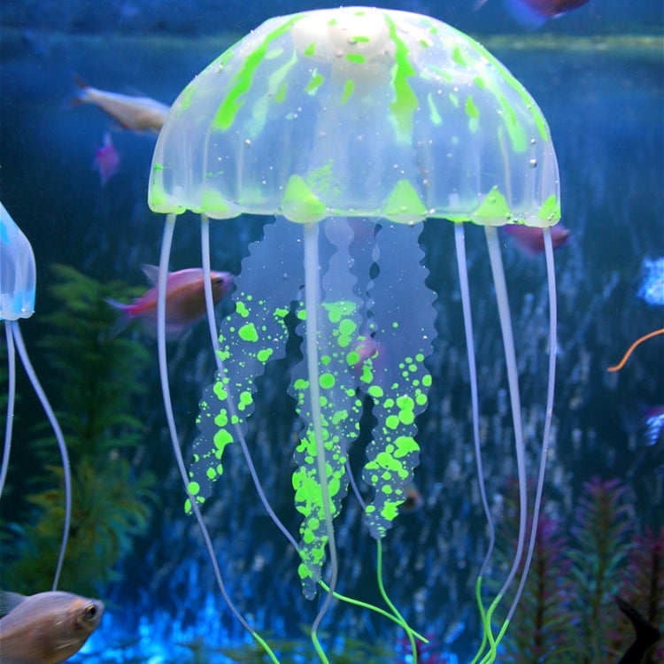 Aquarium Articles Decoration Silicone Simulation Fluorescent Sucker Jellyfish, Size: 3.5*11cm