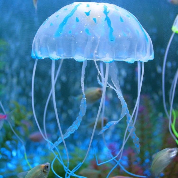 Aquarium Articles Decoration Silicone Simulation Fluorescent Sucker Jellyfish, Size: 3.5*11cm