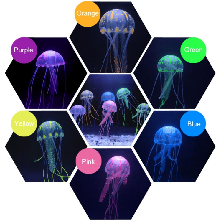 Aquarium Articles Decoration Silicone Simulation Fluorescent Sucker Jellyfish, Size: 3.5*11cm