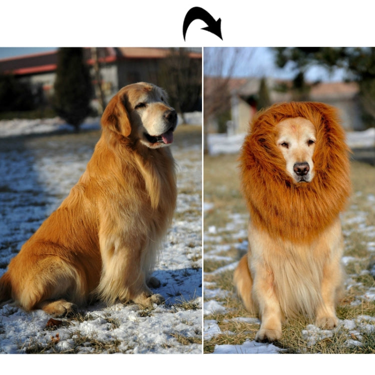 Large Pet Dog Cat Lion Wigs Mane Hair Festival Party Fancy Dress Clothes Costume