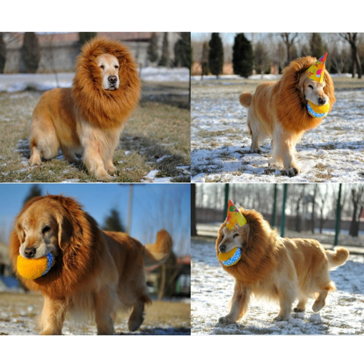 Large Pet Dog Cat Lion Wigs Mane Hair Festival Party Fancy Dress Clothes Costume