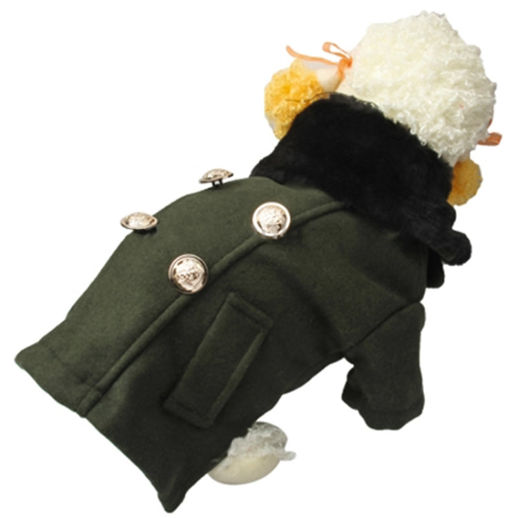 Gorgeous Woolen Cloth with Fur Collar Dog Coat Pet Clothes, Size: XL