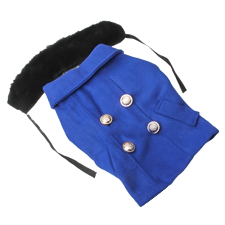 Gorgeous Woolen Cloth with Fur Collar Dog Coat Pet Clothes, Size: S