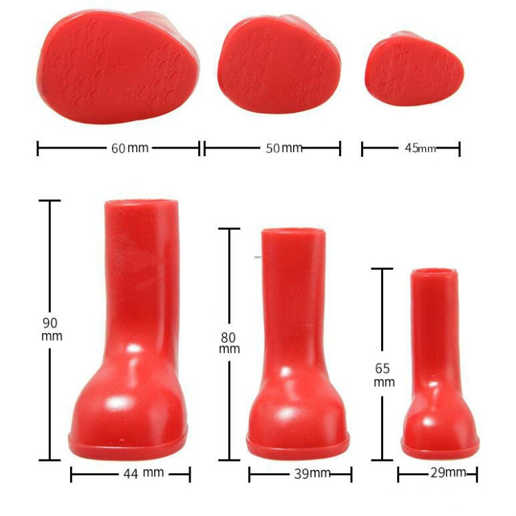 4 PCS/Set Pet Rain Boots Waterproof Non-slip Dog Shoes