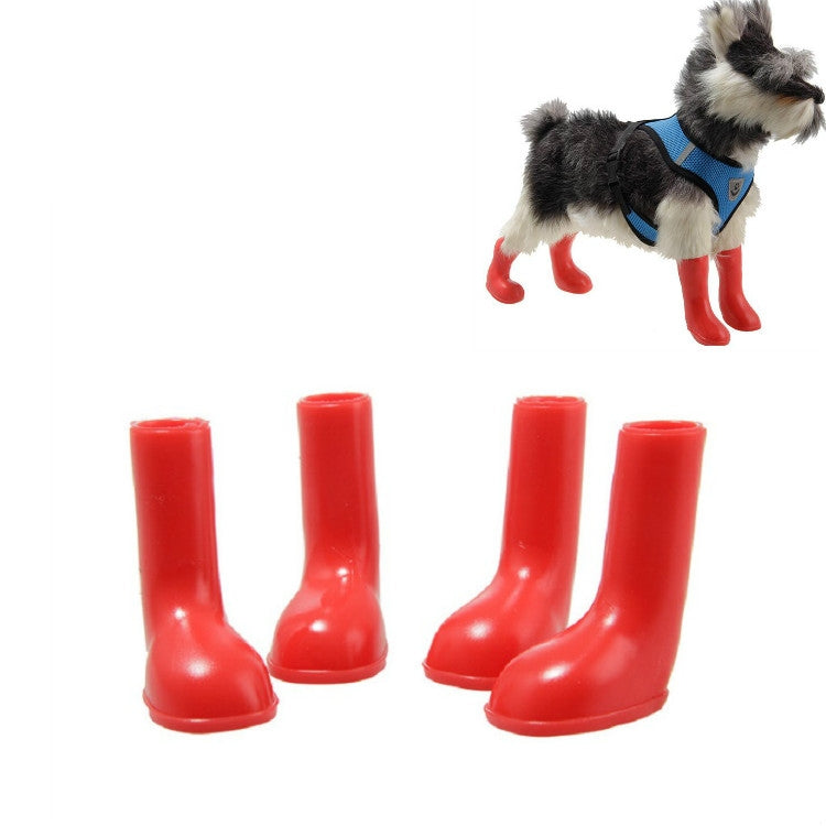 4 PCS/Set Pet Rain Boots Waterproof Non-slip Dog Shoes