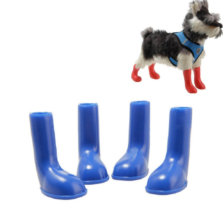 4 PCS/Set Pet Rain Boots Waterproof Non-slip Dog Shoes