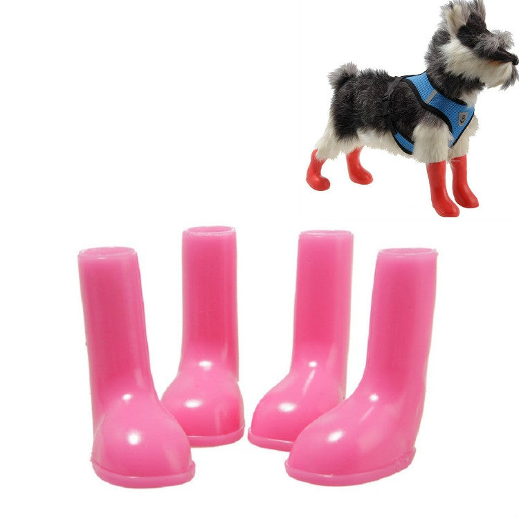 4 PCS/Set Pet Rain Boots Waterproof Non-slip Dog Shoes