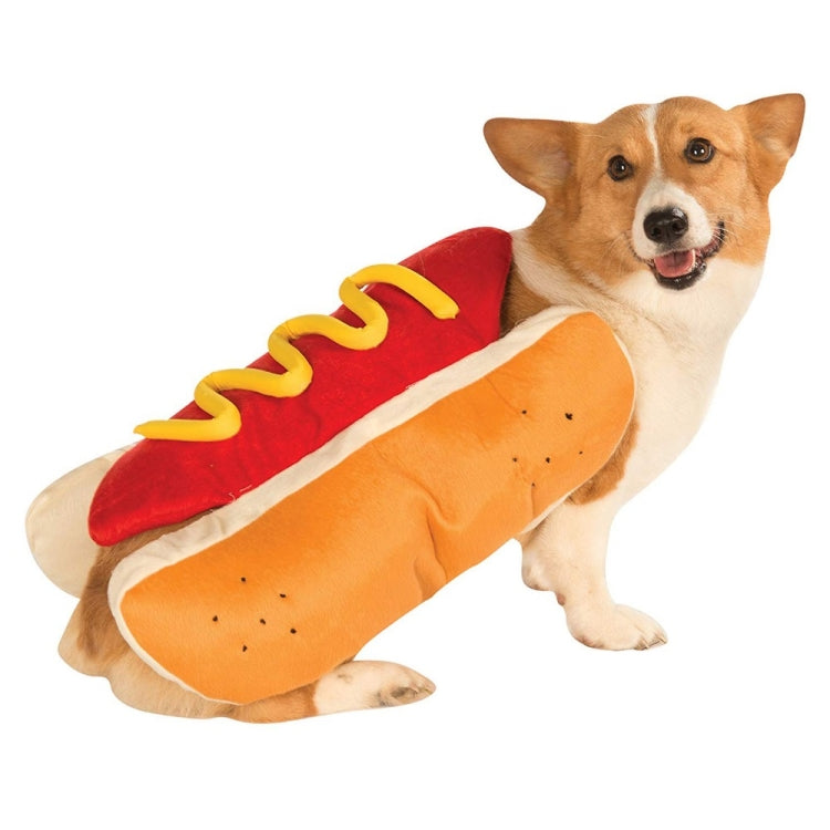 Hot Dog Style Pet Dog Cat Halloween Party Costume Clothes, S, M, L