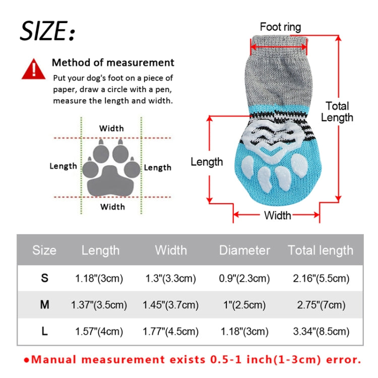 4pcs /Set  Pet Dog Puppy Cat Shoes Slippers Non-Slip Socks Pet Cute Indoor for Small Dogs Cats Snow Boots Socks