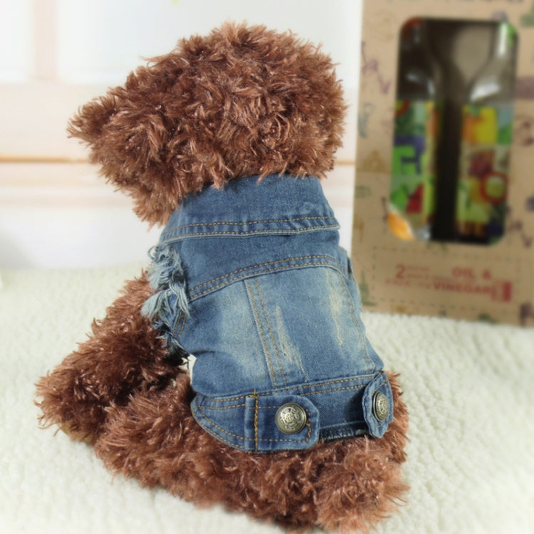 Retro Personality Denim Small Vest Pet Dog Clothes Pet Jacket, S, M, L, XL, XXL, XS