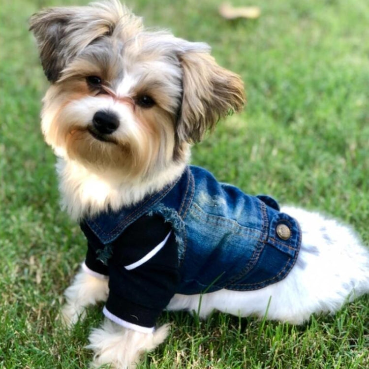 Retro Personality Denim Small Vest Pet Dog Clothes Pet Jacket, S, M, L, XL, XXL, XS