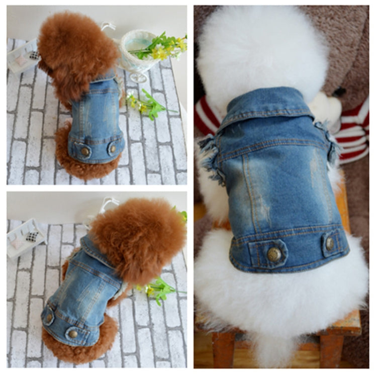 Retro Personality Denim Small Vest Pet Dog Clothes Pet Jacket, S, M, L, XL, XXL, XS