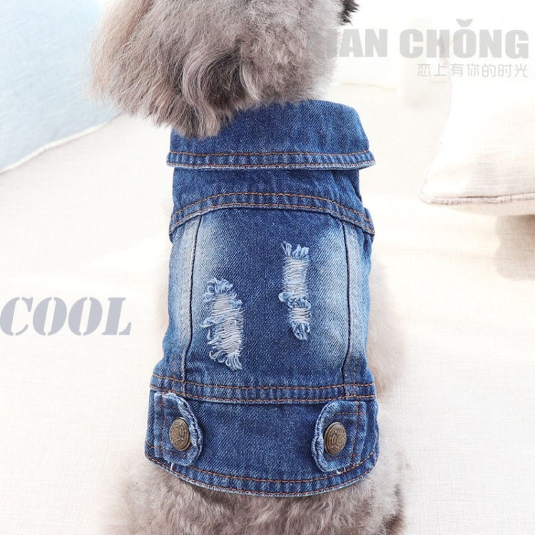 Retro Personality Denim Small Vest Pet Dog Clothes Pet Jacket, S, M, L, XL, XXL, XS