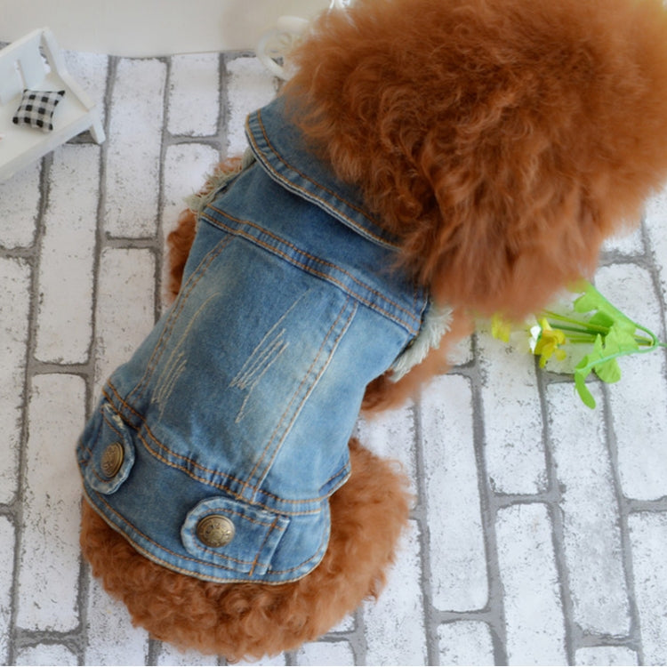 Retro Personality Denim Small Vest Pet Dog Clothes Pet Jacket, S, M, L, XL, XXL, XS